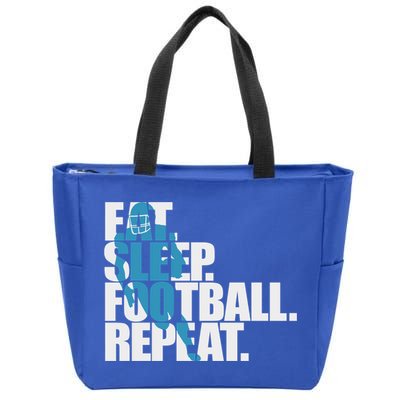 Eat Sleep Football Repeat Sports Gift Zip Tote Bag