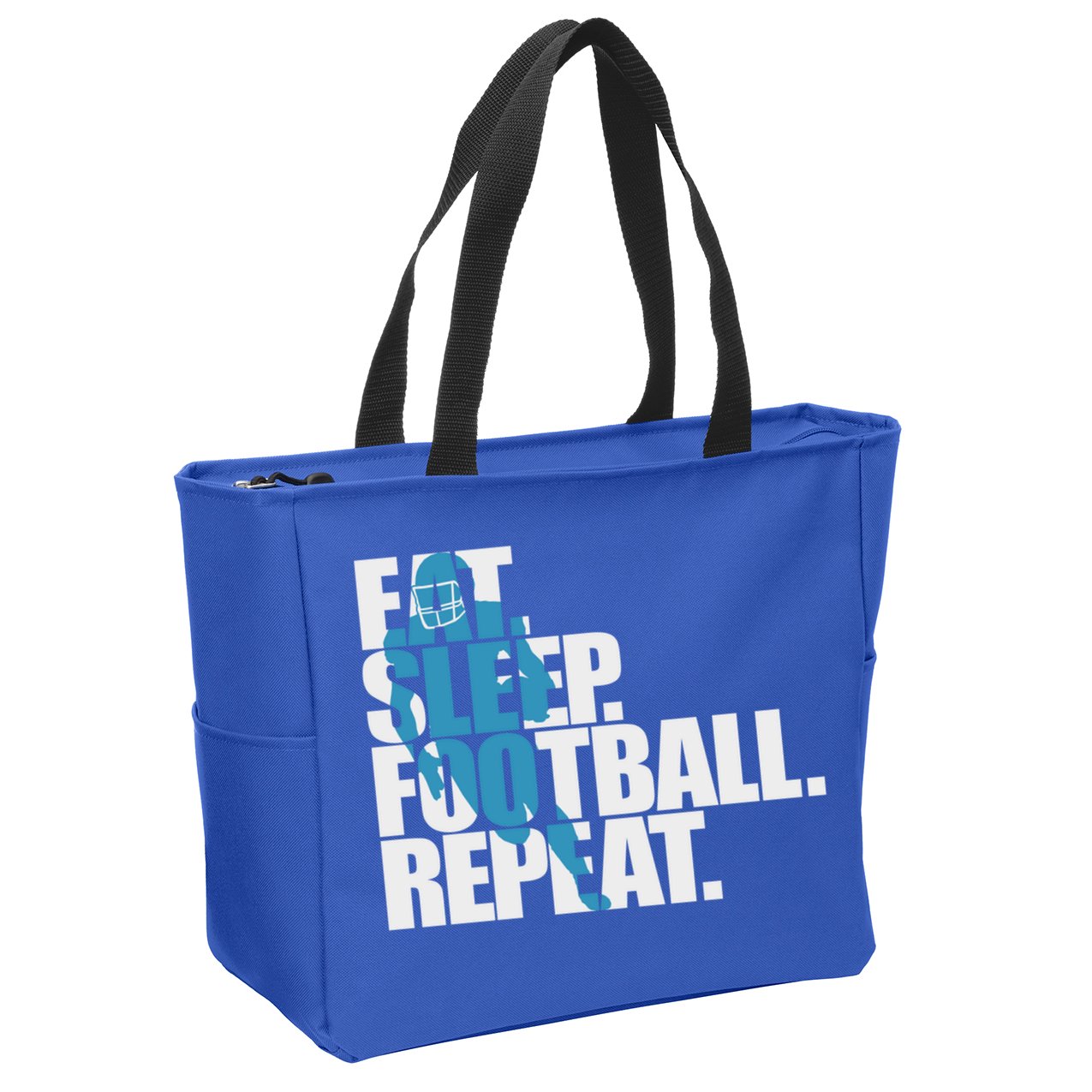 Eat Sleep Football Repeat Sports Gift Zip Tote Bag