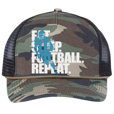 Eat Sleep Football Repeat Sports Gift Retro Rope Trucker Hat Cap