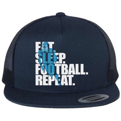 Eat Sleep Football Repeat Sports Gift Flat Bill Trucker Hat