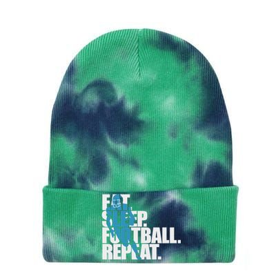 Eat Sleep Football Repeat Sports Gift Tie Dye 12in Knit Beanie