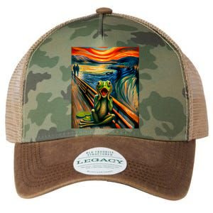 Expressionist Scream For Frog Lovers | Artistic Frog Legacy Tie Dye Trucker Hat