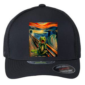 Expressionist Scream For Frog Lovers | Artistic Frog Flexfit Unipanel Trucker Cap