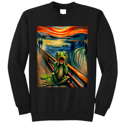 Expressionist Scream For Frog Lovers | Artistic Frog Sweatshirt