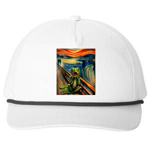 Expressionist Scream For Frog Lovers | Artistic Frog Snapback Five-Panel Rope Hat