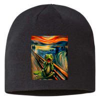 Expressionist Scream For Frog Lovers | Artistic Frog Sustainable Beanie