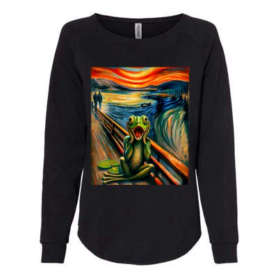 Expressionist Scream For Frog Lovers | Artistic Frog Womens California Wash Sweatshirt