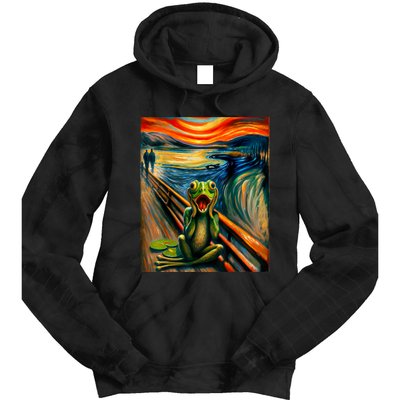 Expressionist Scream For Frog Lovers | Artistic Frog Tie Dye Hoodie