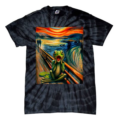 Expressionist Scream For Frog Lovers | Artistic Frog Tie-Dye T-Shirt