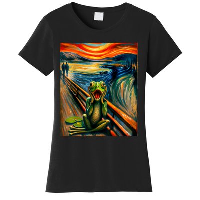 Expressionist Scream For Frog Lovers | Artistic Frog Women's T-Shirt