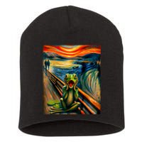 Expressionist Scream For Frog Lovers | Artistic Frog Short Acrylic Beanie