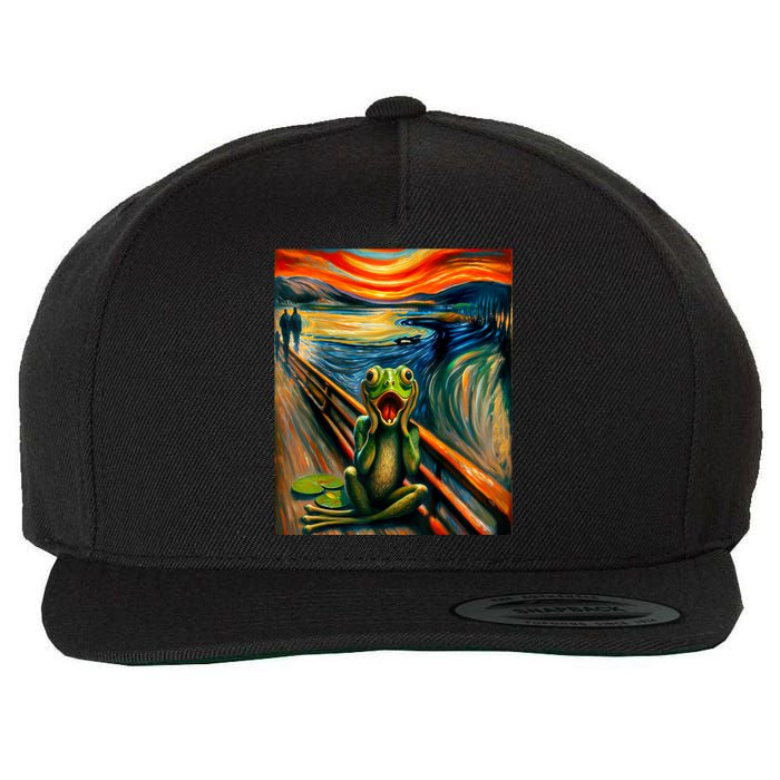 Expressionist Scream For Frog Lovers | Artistic Frog Wool Snapback Cap