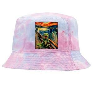 Expressionist Scream For Frog Lovers | Artistic Frog Tie-Dyed Bucket Hat