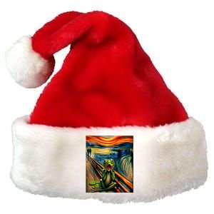 Expressionist Scream For Frog Lovers | Artistic Frog Premium Christmas Santa Hat