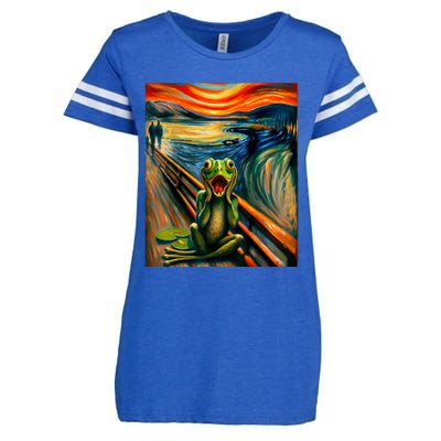 Expressionist Scream For Frog Lovers | Artistic Frog Enza Ladies Jersey Football T-Shirt