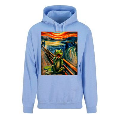 Expressionist Scream For Frog Lovers | Artistic Frog Unisex Surf Hoodie