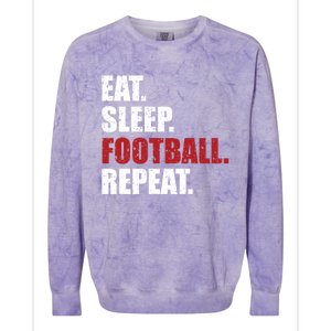 Eat Sleep Football Repeat Gift Colorblast Crewneck Sweatshirt