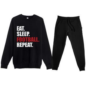 Eat Sleep Football Repeat Gift Premium Crewneck Sweatsuit Set