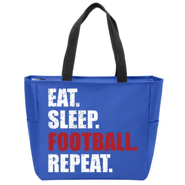 Eat Sleep Football Repeat Gift Zip Tote Bag