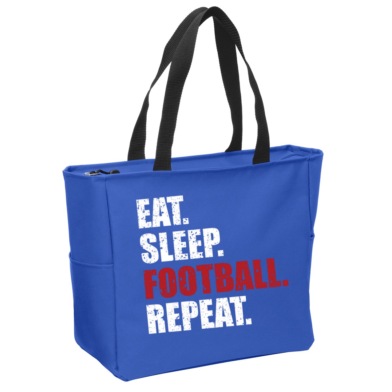 Eat Sleep Football Repeat Gift Zip Tote Bag