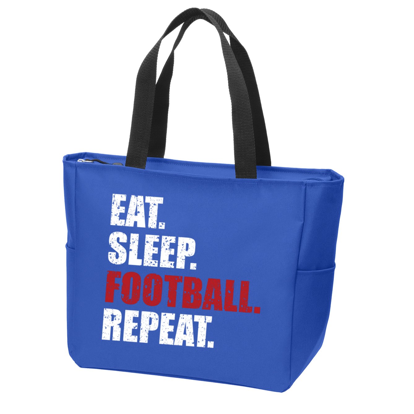 Eat Sleep Football Repeat Gift Zip Tote Bag