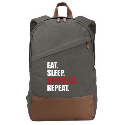 Eat Sleep Football Repeat Gift Cotton Canvas Backpack