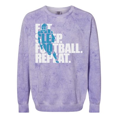 Eat Sleep Football Repeat Sports Gift Colorblast Crewneck Sweatshirt