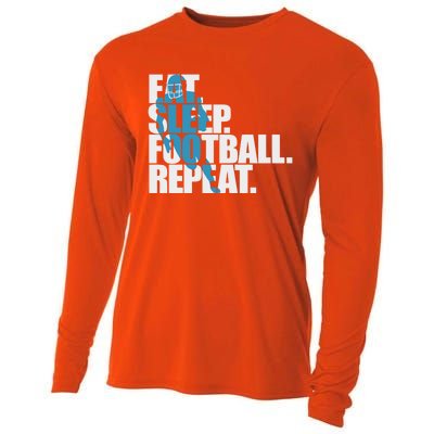 Eat Sleep Football Repeat Sports Gift Cooling Performance Long Sleeve Crew