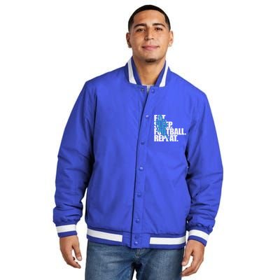 Eat Sleep Football Repeat Sports Gift Insulated Varsity Jacket