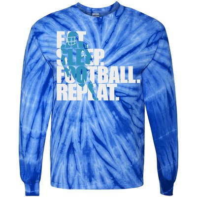 Eat Sleep Football Repeat Sports Gift Tie-Dye Long Sleeve Shirt