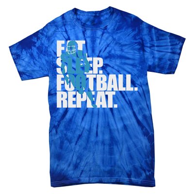 Eat Sleep Football Repeat Sports Gift Tie-Dye T-Shirt