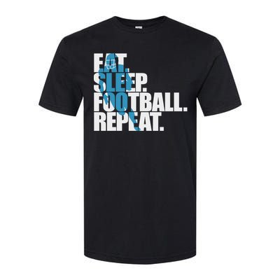 Eat Sleep Football Repeat Sports Gift Softstyle CVC T-Shirt