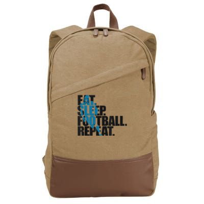 Eat Sleep Football Repeat Boy Sports Cotton Canvas Backpack