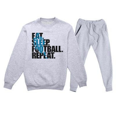 Eat Sleep Football Repeat Boy Sports Premium Crewneck Sweatsuit Set