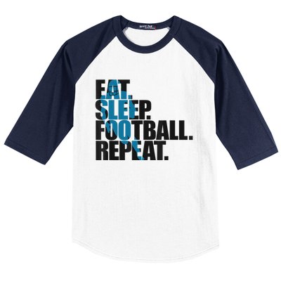 Eat Sleep Football Repeat Boy Sports Baseball Sleeve Shirt