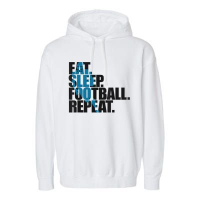 Eat Sleep Football Repeat Boy Sports Garment-Dyed Fleece Hoodie