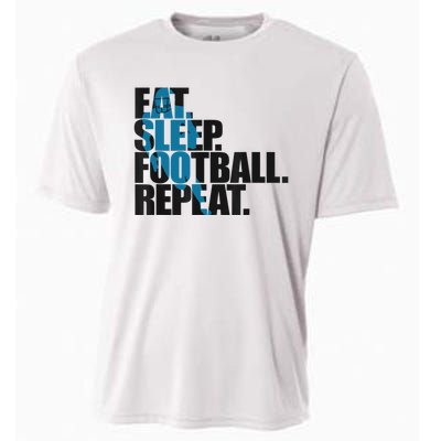 Eat Sleep Football Repeat Boy Sports Cooling Performance Crew T-Shirt