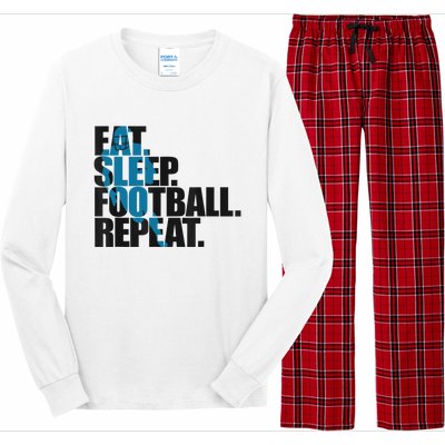 Eat Sleep Football Repeat Boy Sports Long Sleeve Pajama Set