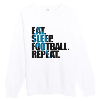 Eat Sleep Football Repeat Boy Sports Premium Crewneck Sweatshirt