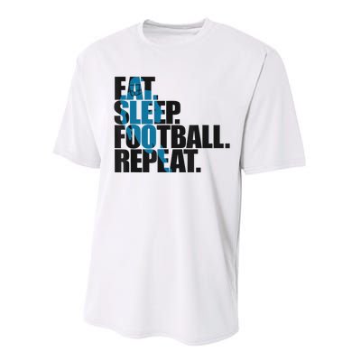 Eat Sleep Football Repeat Boy Sports Performance Sprint T-Shirt