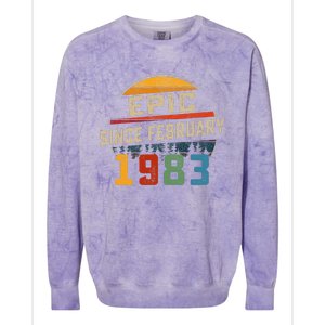 Epic Since February 1983 40th Birthday Gift 40 Years Old Colorblast Crewneck Sweatshirt