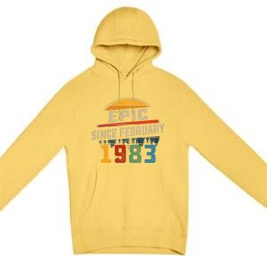 Epic Since February 1983 40th Birthday Gift 40 Years Old Premium Pullover Hoodie