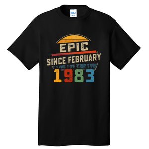 Epic Since February 1983 40th Birthday Gift 40 Years Old Tall T-Shirt