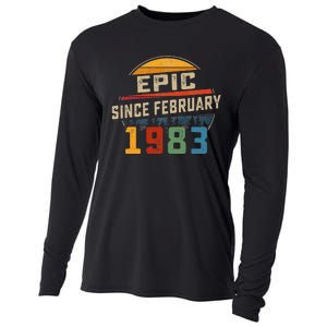 Epic Since February 1983 40th Birthday Gift 40 Years Old Cooling Performance Long Sleeve Crew