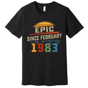 Epic Since February 1983 40th Birthday Gift 40 Years Old Premium T-Shirt