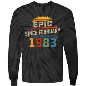 Epic Since February 1983 40th Birthday Gift 40 Years Old Tie-Dye Long Sleeve Shirt