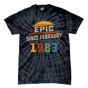 Epic Since February 1983 40th Birthday Gift 40 Years Old Tie-Dye T-Shirt