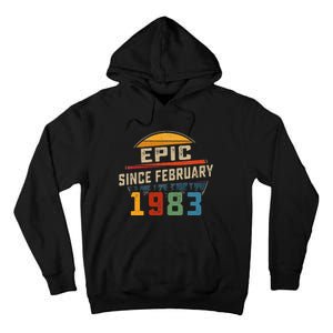 Epic Since February 1983 40th Birthday Gift 40 Years Old Tall Hoodie