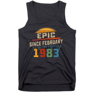 Epic Since February 1983 40th Birthday Gift 40 Years Old Tank Top