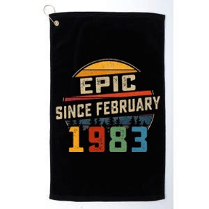 Epic Since February 1983 40th Birthday Gift 40 Years Old Platinum Collection Golf Towel